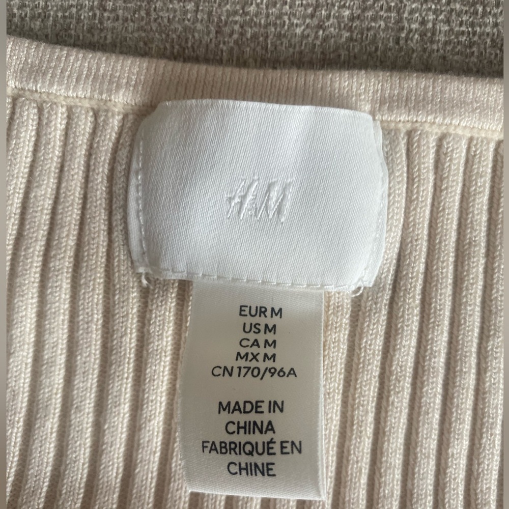 H&M Off-White Ribbed Knit Top - Picture 5 of 5